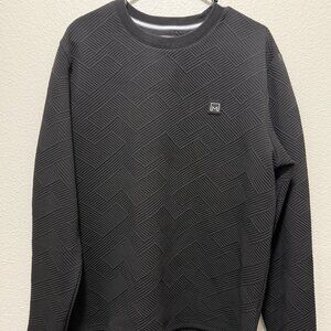 Michael Strahan men's black textured pullover, long sleeve, medium